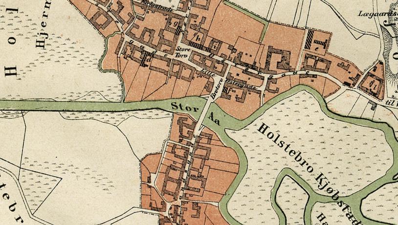 Historisk bykort Holstebro fra 1863