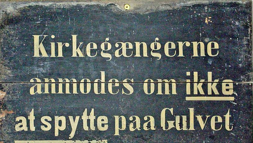 Søndbjerg Kirke - historisk tavle 