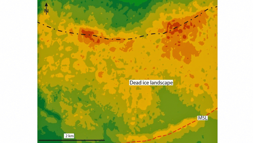 Dead ice landscape map